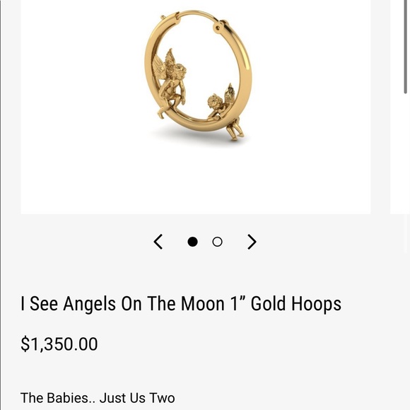 I see Angels on the moon hoops earrings 14 gold - Picture 9 of 12